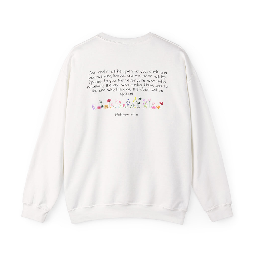 ASK SEEK KNOCK UNISEX SWEATSHIRT
