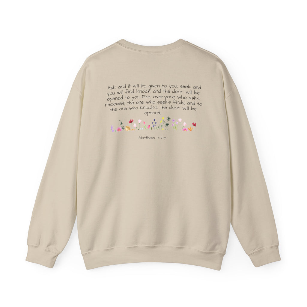 ASK SEEK KNOCK UNISEX SWEATSHIRT